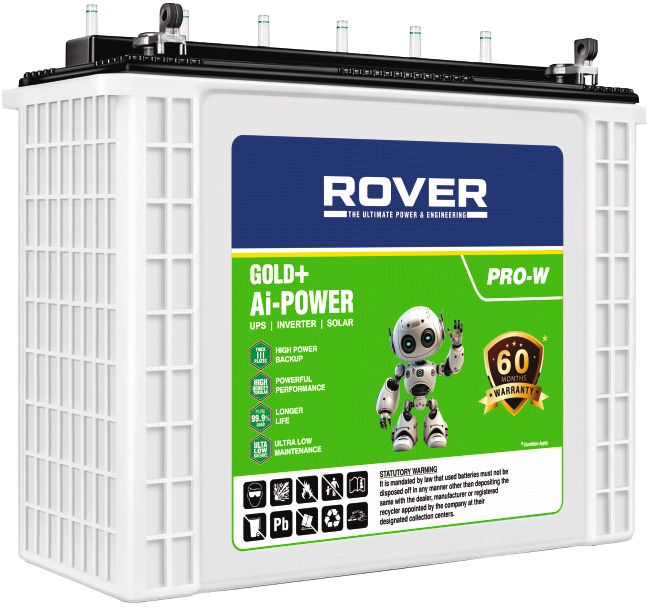 Gold+ Rover Batteries, Ai-POWER battery, PRO-W series battery, UPS battery, solar battery, inverter battery